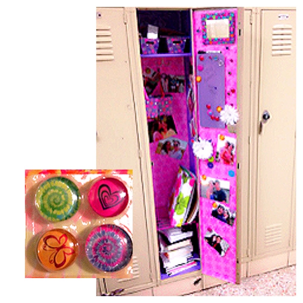 NWT! Pack of 4 Girls Whimsical Glass Locker Magnet